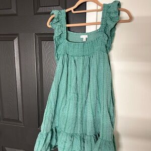 LC Lauren Conrad Teal Ruffled Kids Dress